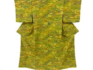 屏風に草花・几帳模様小紋着物